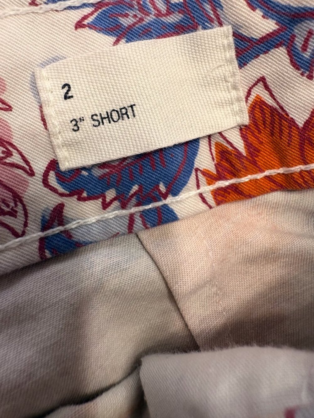 Gap Floral Print 3" Shorts Pink Blue Orange Cotton Stretch Size 2 - Picture 6 of 7